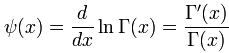 Digamma Function Calculation Formula